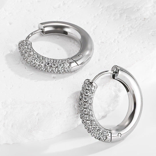 Boucles d’oreilles Argent créoles diamants