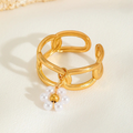 Bague Doré breloque Fleur