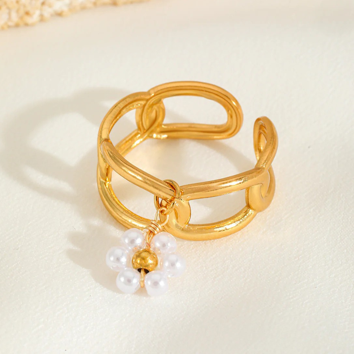 Bague Doré breloque Fleur