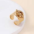 Bague Doré Cercle Barre Tendance