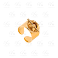 Bague Doré Cercle Barre Tendance
