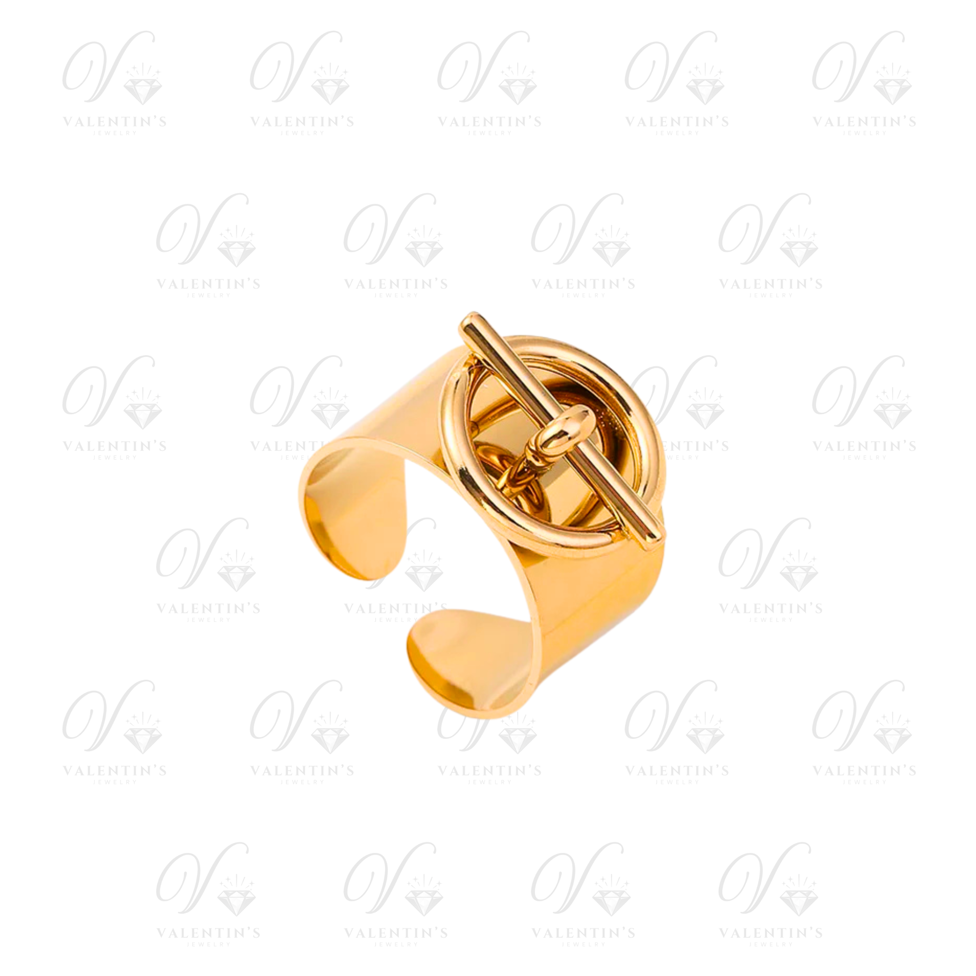 Bague Doré Cercle Barre Tendance
