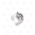 Bague Argenté Cercle Barre Tendance