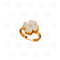 Bague Doré Trèfle Diamant