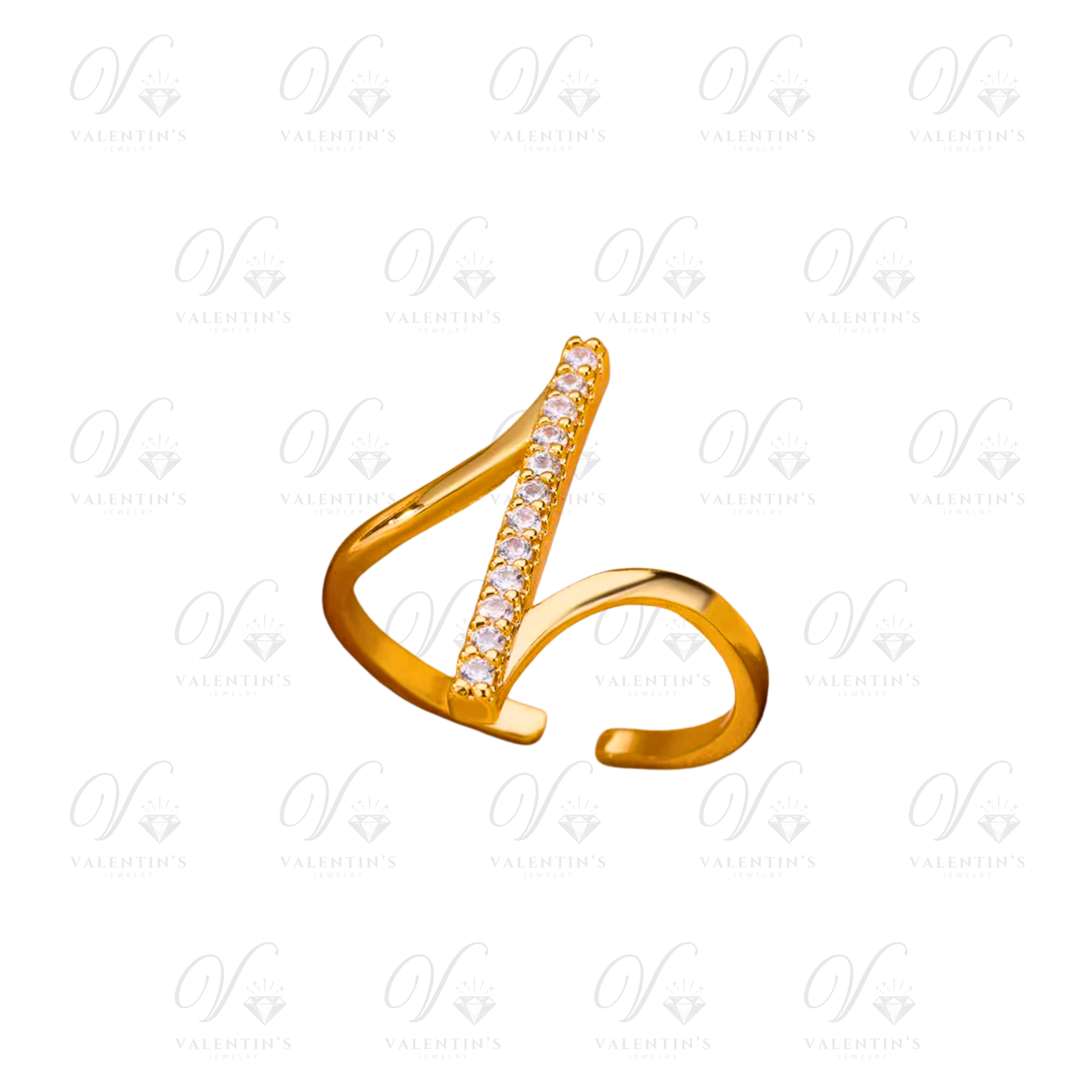 Bague Doré barre Diamant