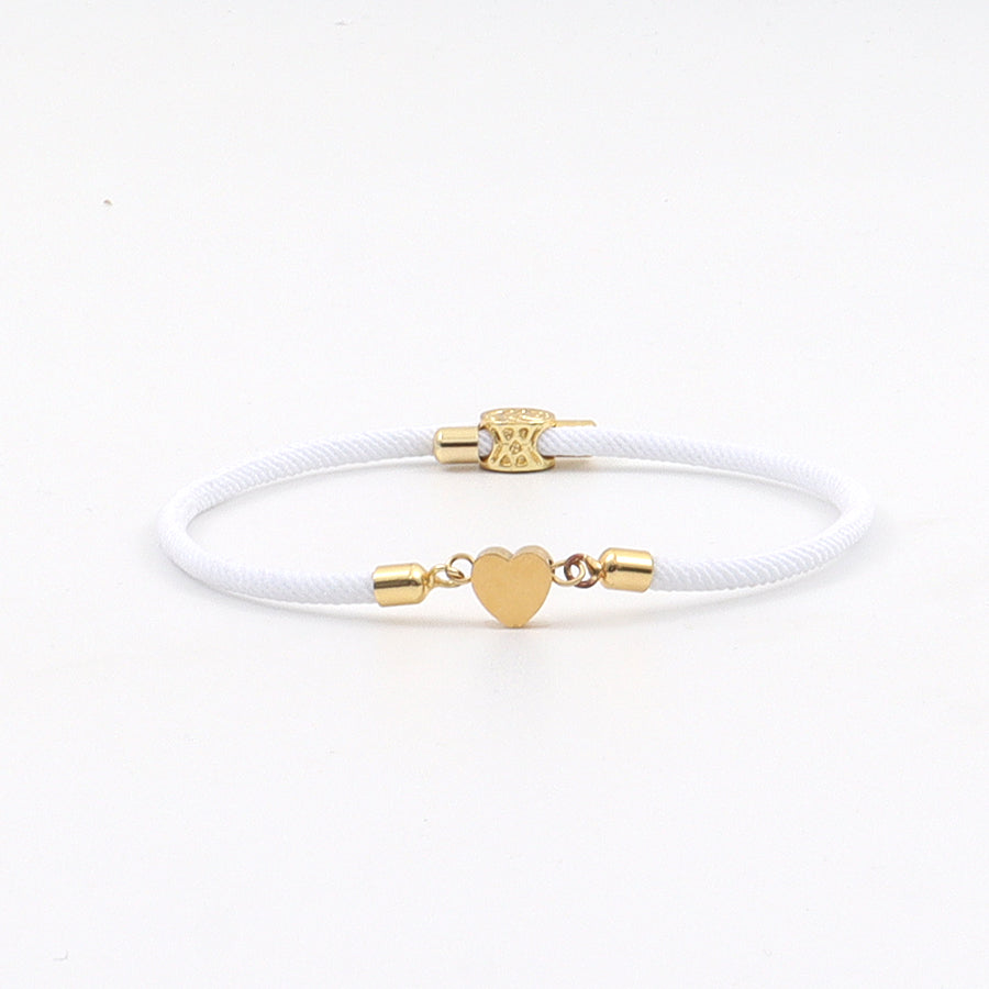 Bracelet Coeur Corde Blanc