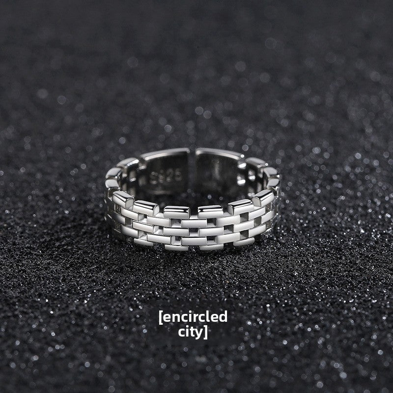 Bague Maille Argenté HOMME