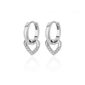 Boucles d'oreilles Argent Coeur Diamants