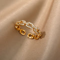 Bague Doré Anneaux Diamants