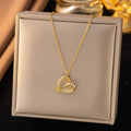 Collier Doré Coeur Ouvert Torsadé