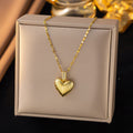 Collier Doré Coeur Strié