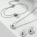 Parure Argent (Bracelet, Collier, Boucles d'oreilles) à motif Chiffres Romains