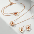 Parure Rosé (Bracelet, Collier, Boucles d'oreilles) à motif Chiffres Romains