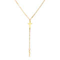 Collier Doré Perles Croix