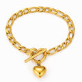 Bracelet Doré Coeur (Fermoir à bascule)