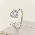 Bague Réglable Argent Coeur Diamant