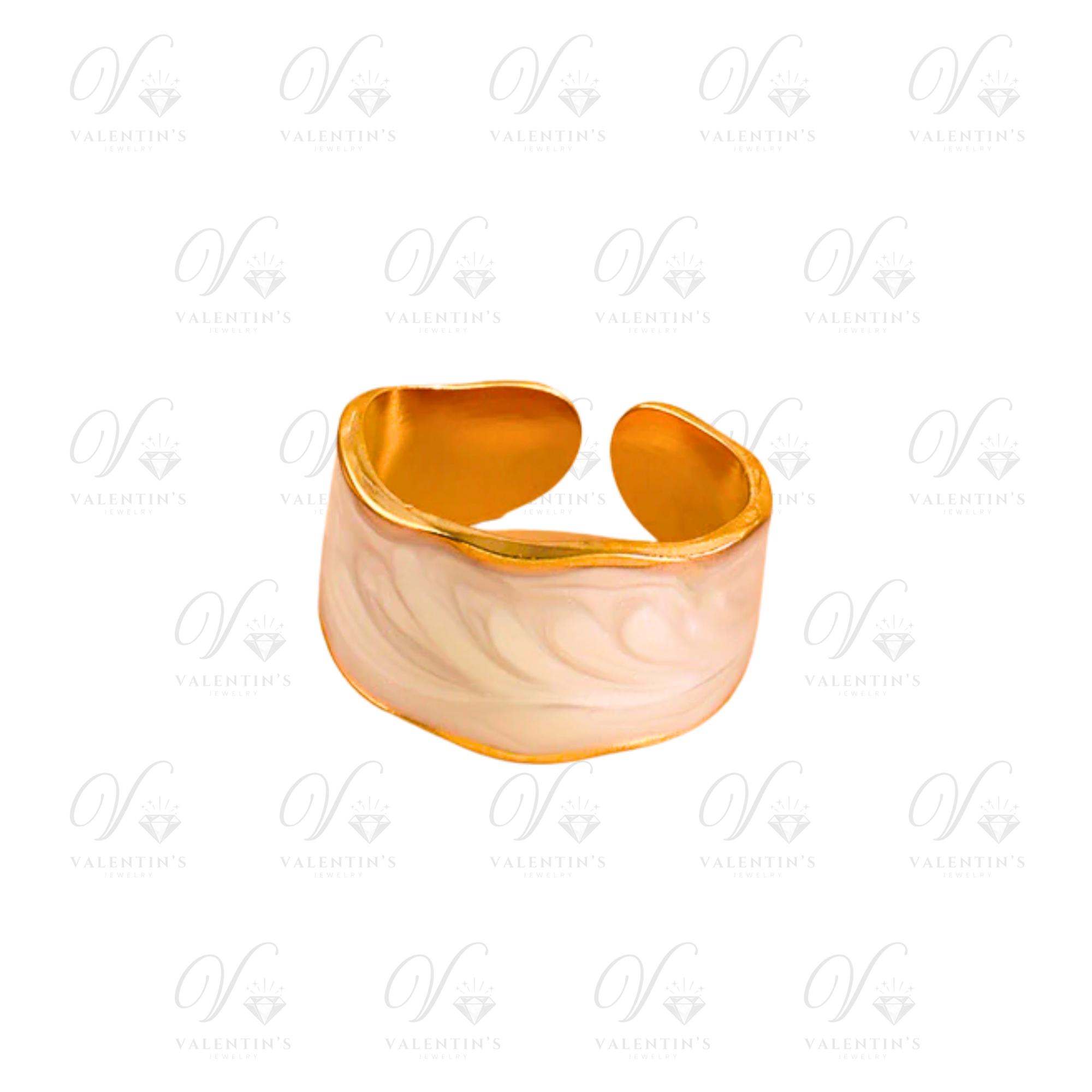 Bague Réglable Doré Marbre