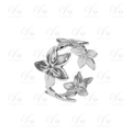 Bague Réglable Argenté Fleur
