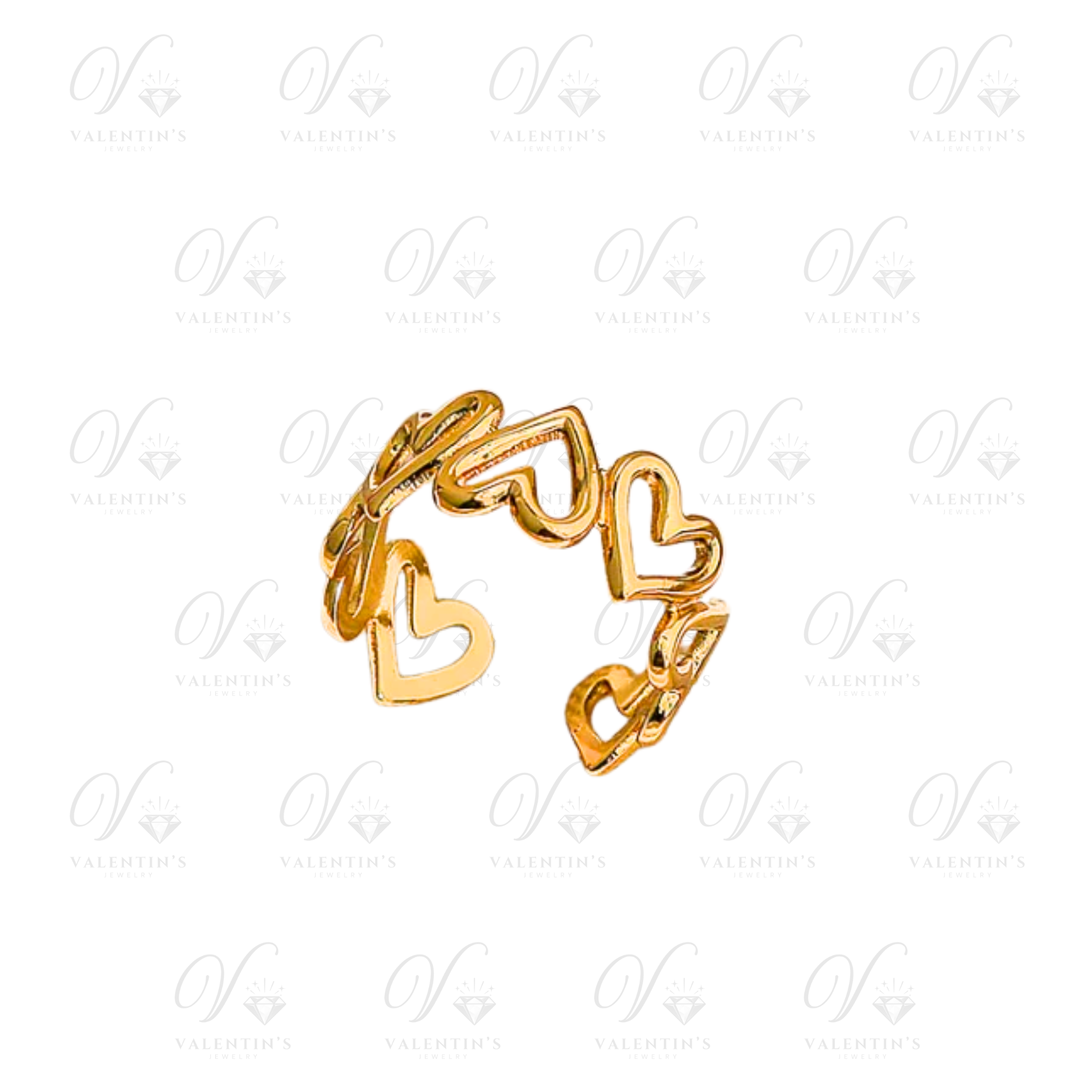 Bague Réglable Doré Coeur