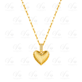Collier Doré Coeur Strié