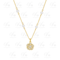 Collier Doré Perles Fleur