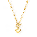 Collier Doré Coeur (Fermoir à bascule)