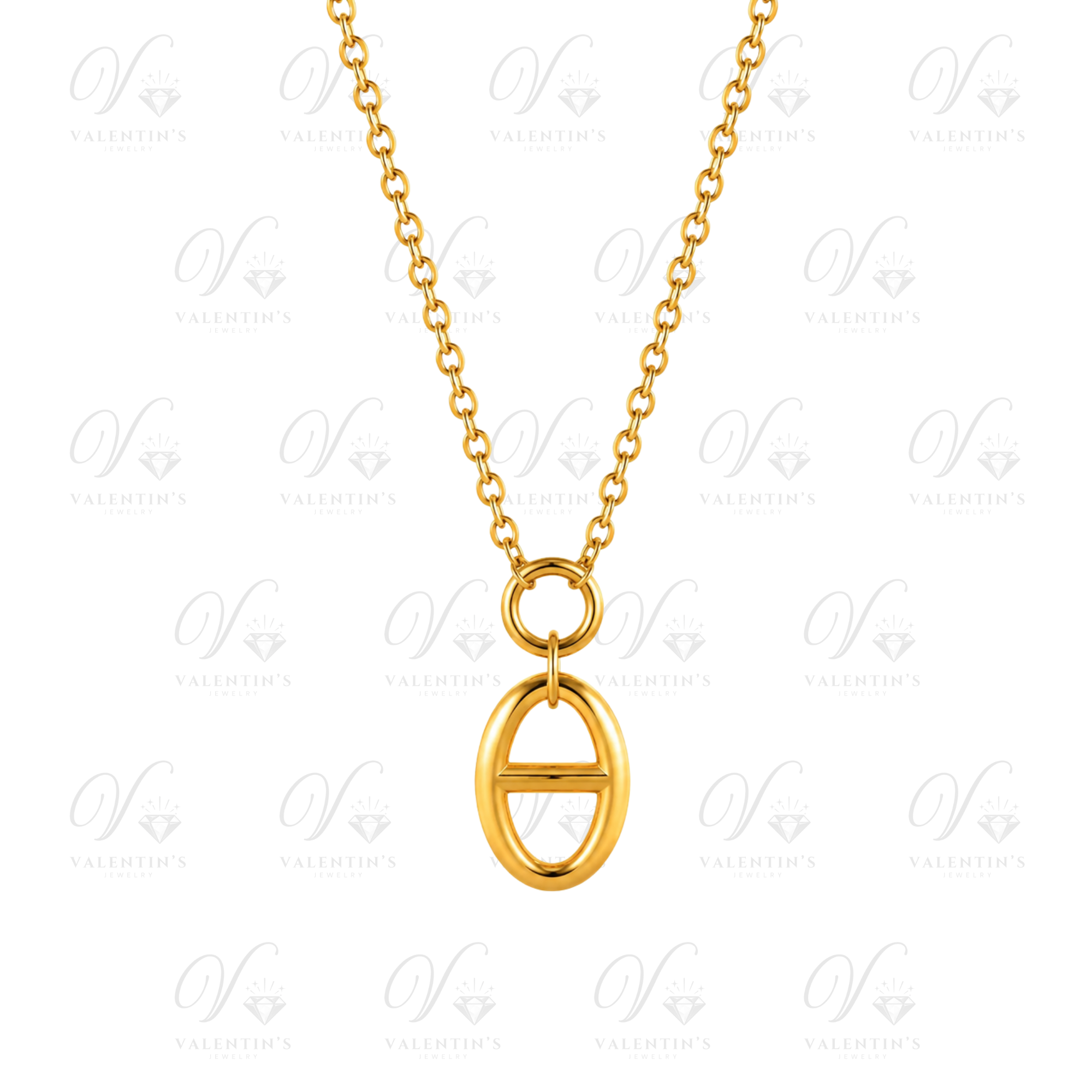 Collier Doré Logo Tendance Simple