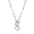 Collier Argent Coeur (Fermoir à bascule)