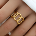 Bague Réglable Doré Tressé fin