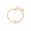 Bracelet Doré Double Anneau Diamant