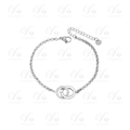 Bracelet Argenté Double Anneau Diamant