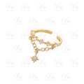 Bague Breloque Réglable Doré Pendentif Diamant