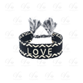 Bracelet tissé brodé Noir "LOVE"