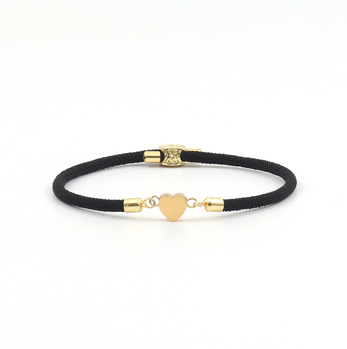 Bracelet Coeur Corde Noir