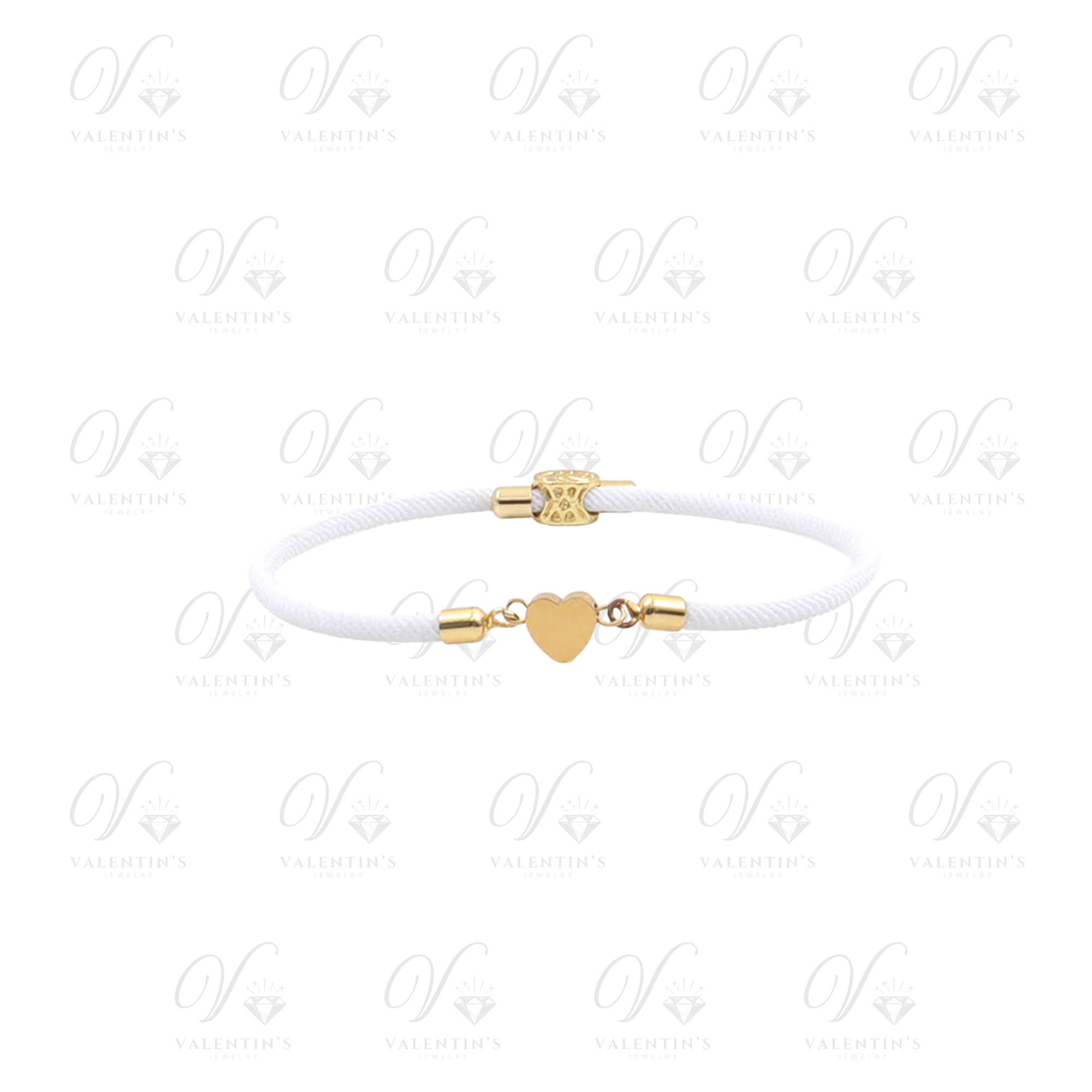 Bracelet Coeur Corde Blanc