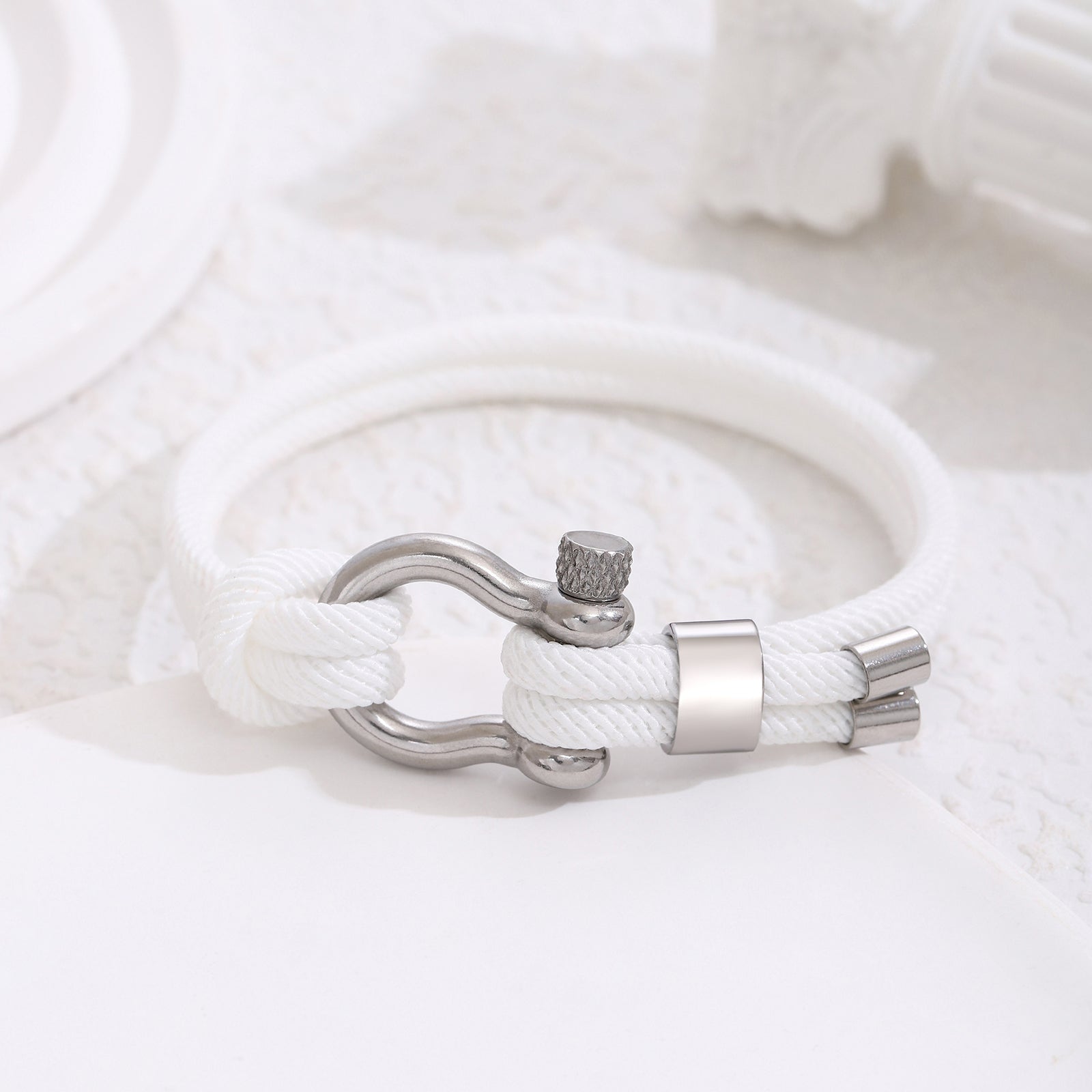 Bracelet en corde tressée blanc HOMME