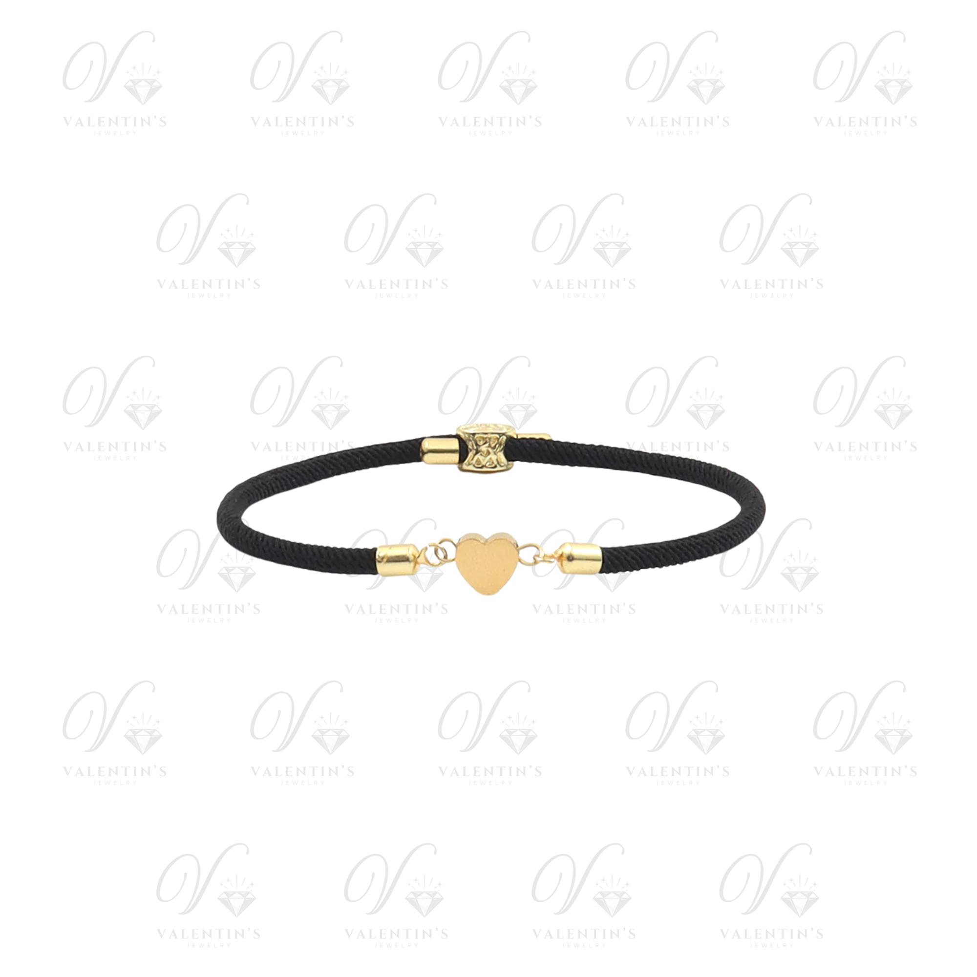 Bracelet Coeur Corde Noir