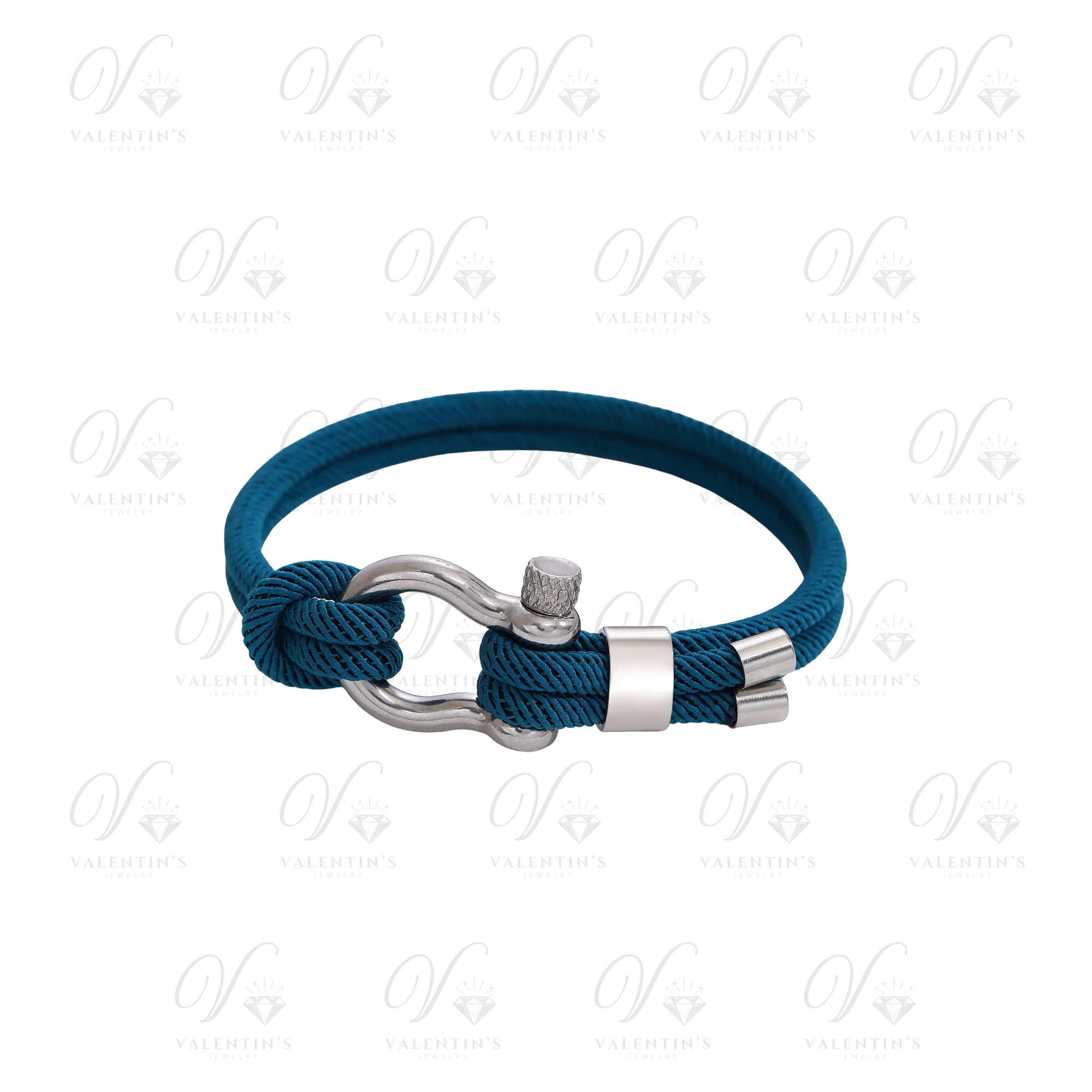 Bracelet en corde tressée bleu turquoise HOMME