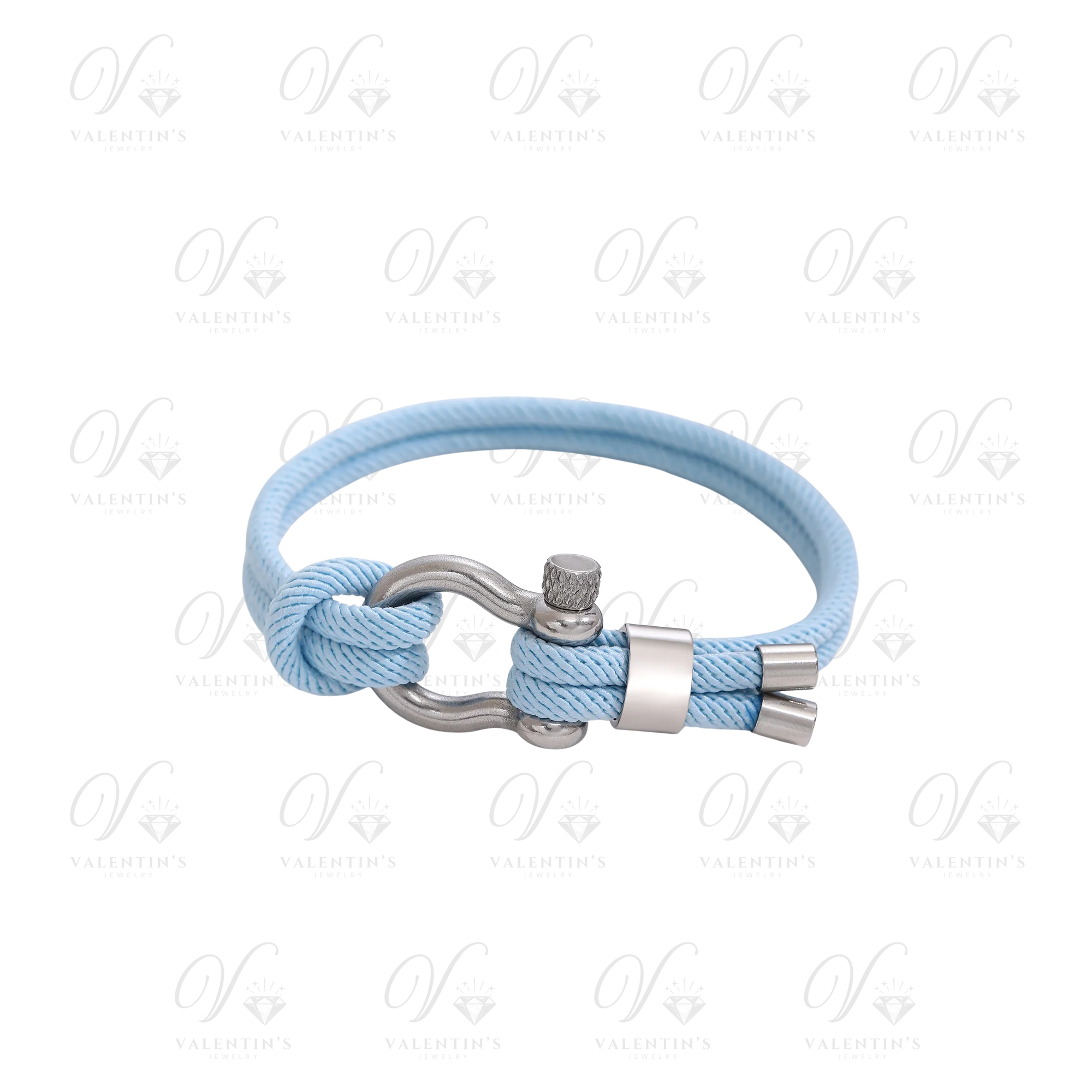 Bracelet en corde tressée bleu clair HOMME