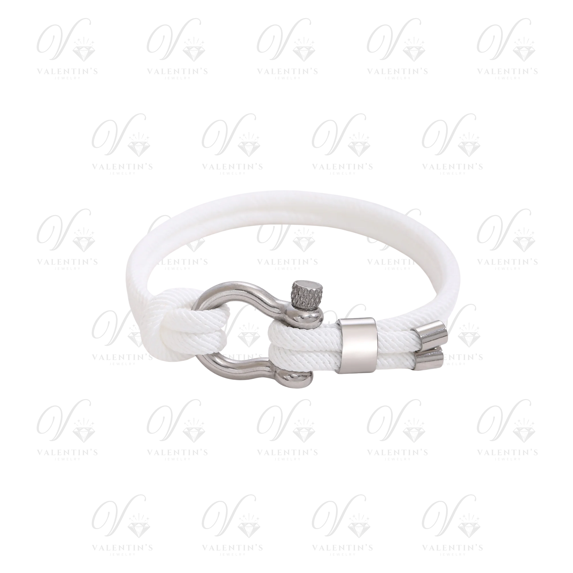 Bracelet en corde tressée blanc HOMME