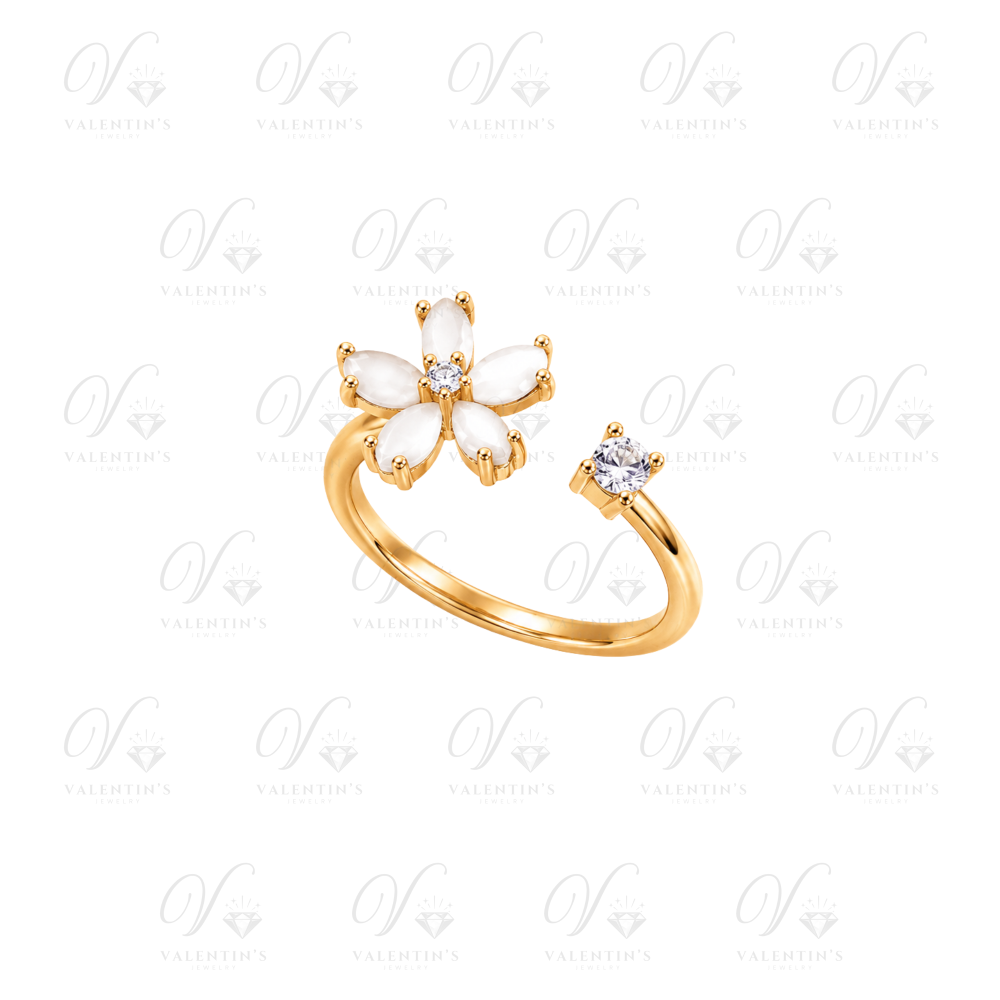 Bague Doré Fleur Fine