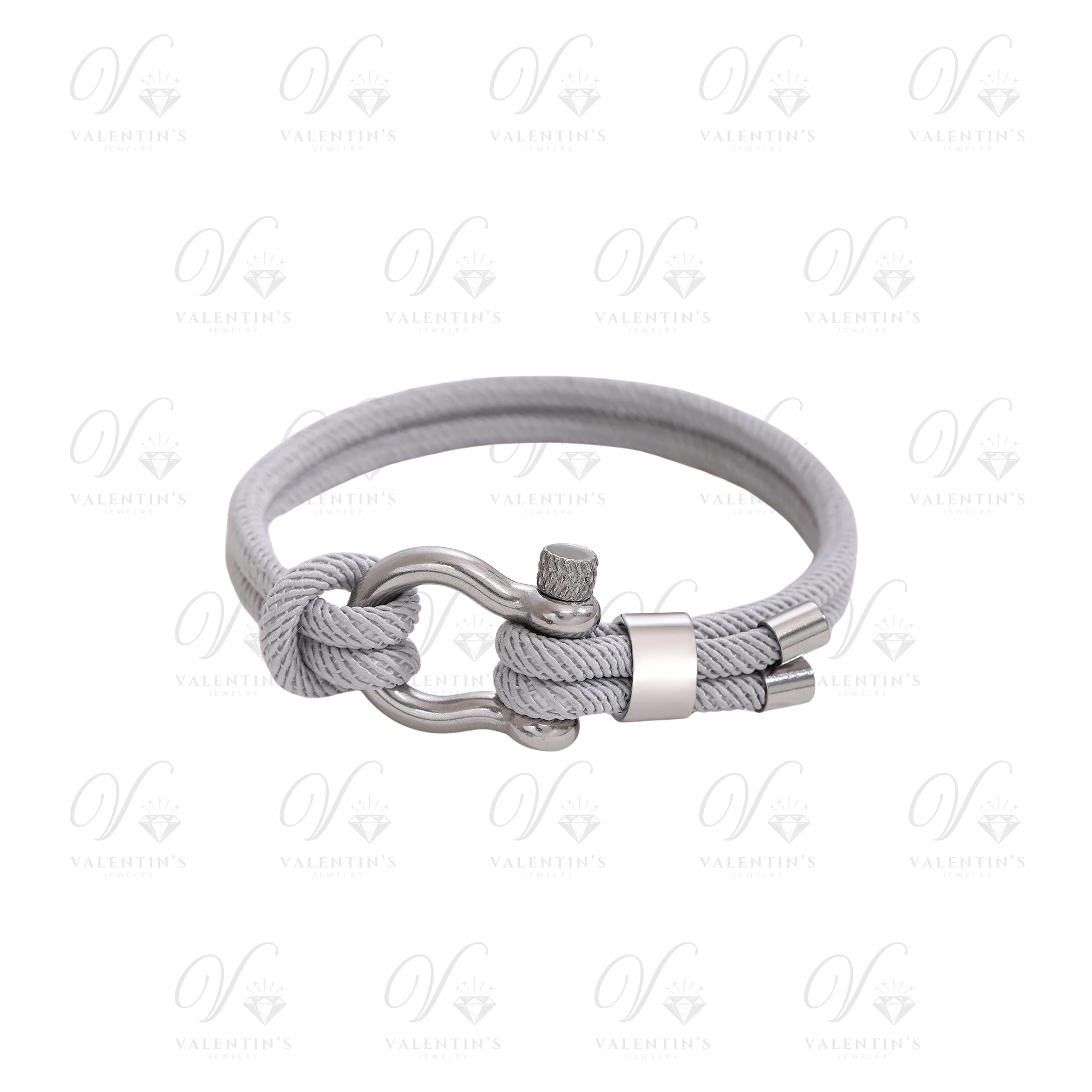 Bracelet en corde tressée gris HOMME