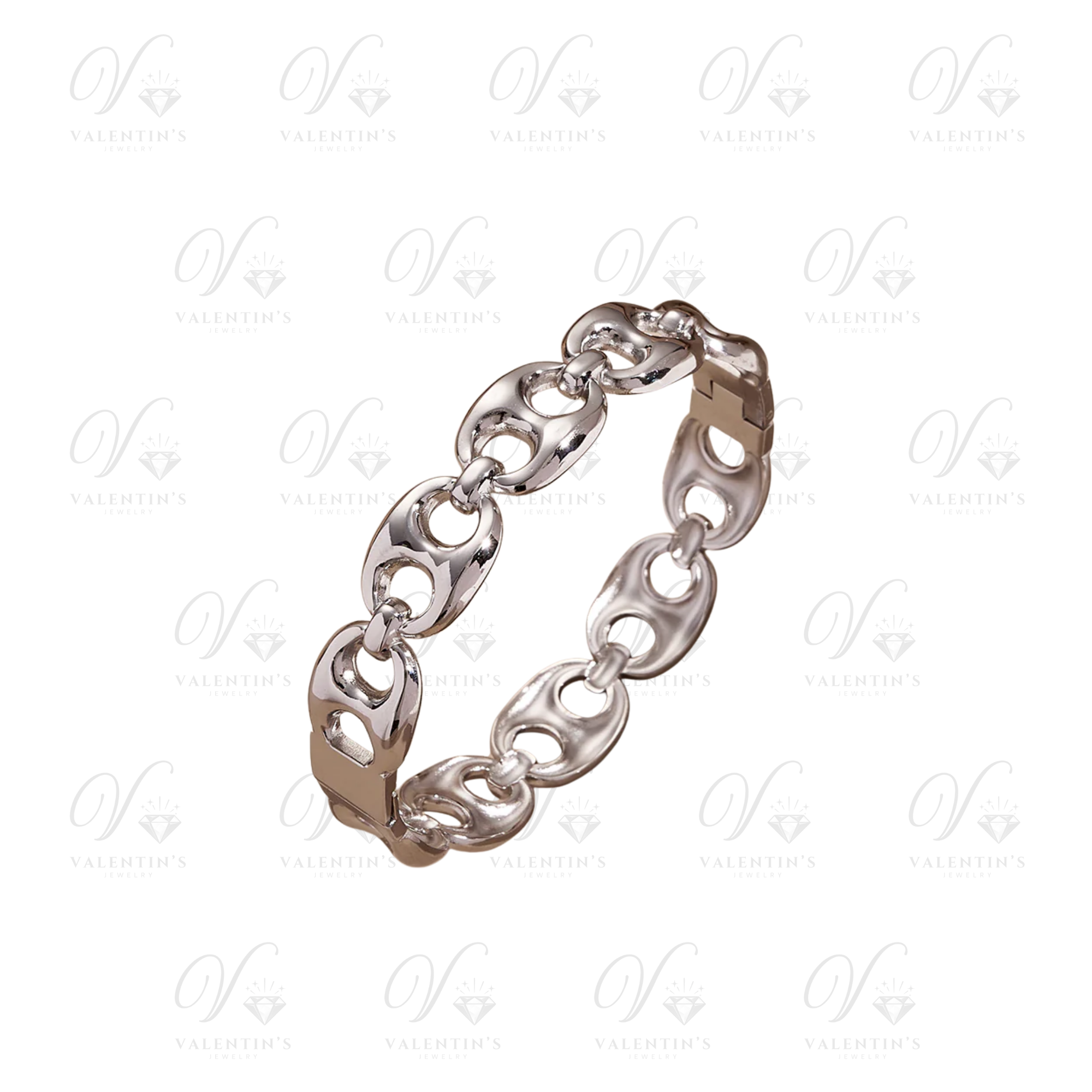Bracelet Argenté maillons larges