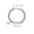 Bracelet Argent épais Maillon central HOMME