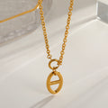 Collier Doré Logo Tendance Simple