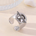Bague Argent Cercle Barre Tendance