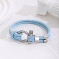 Bracelet en corde tressée bleu clair HOMME
