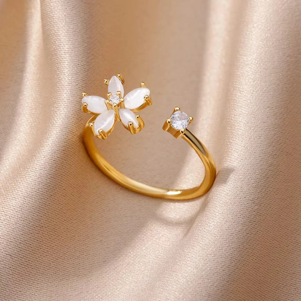 Bague Doré Fleur Fine