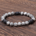 Bracelet Perles Naturelles Gris (Unisexe)