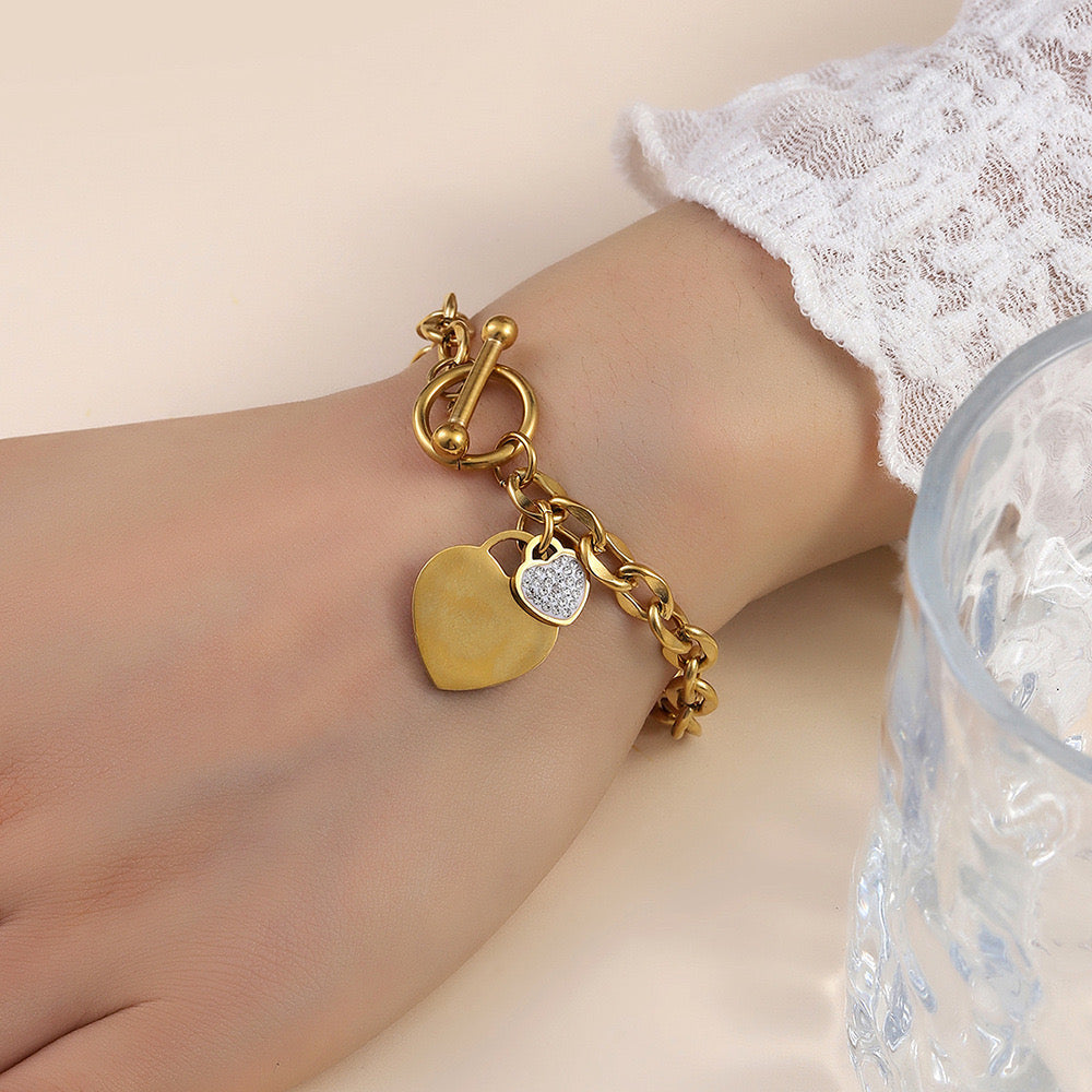 Bracelet doré pendentif Coeur